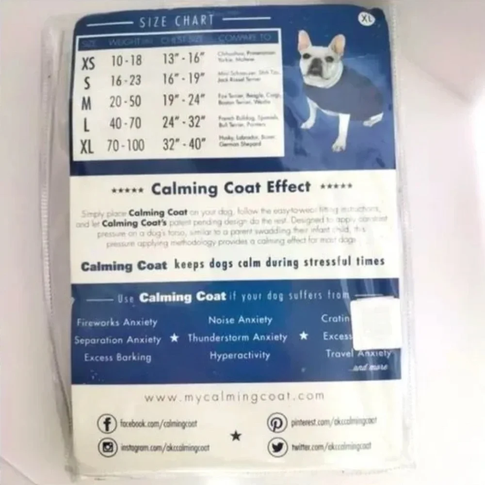 AKC American Kennel Club Calming Dog Coat Jacket Gray Medium M Travel Comfort